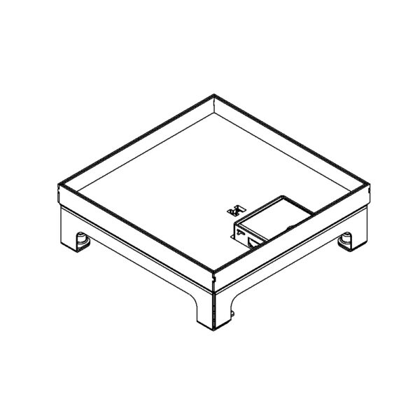 Produktbild UBD 217 161  -  Schwerlast-Unterflur-Bodendose UBD 210 small inkl. Deckel mit Kante, geschlossen, 16mm Vertiefung und 1 Schnura.